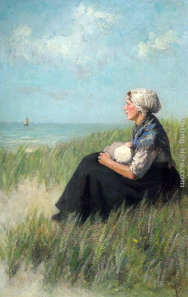 Mother and Child in the Dunes painting - David Adolf Constant Artz Mother and Child in the Dunes art painting